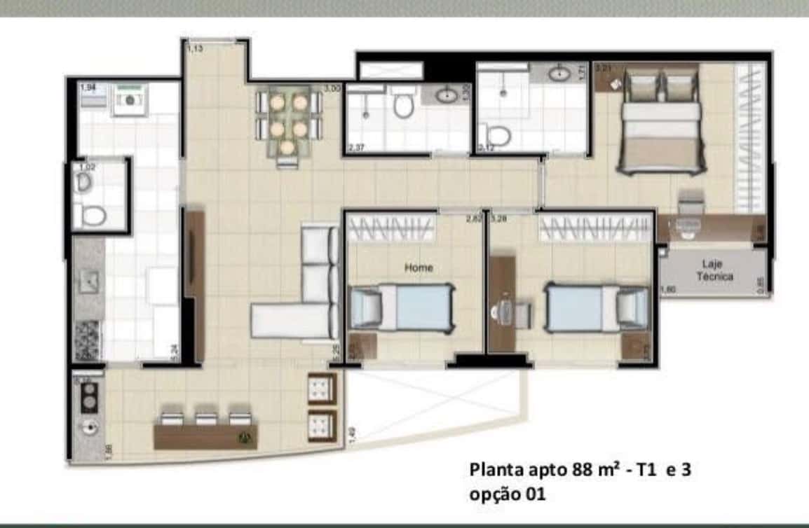 Apartamento Flampark - Jardim Goias 88m²