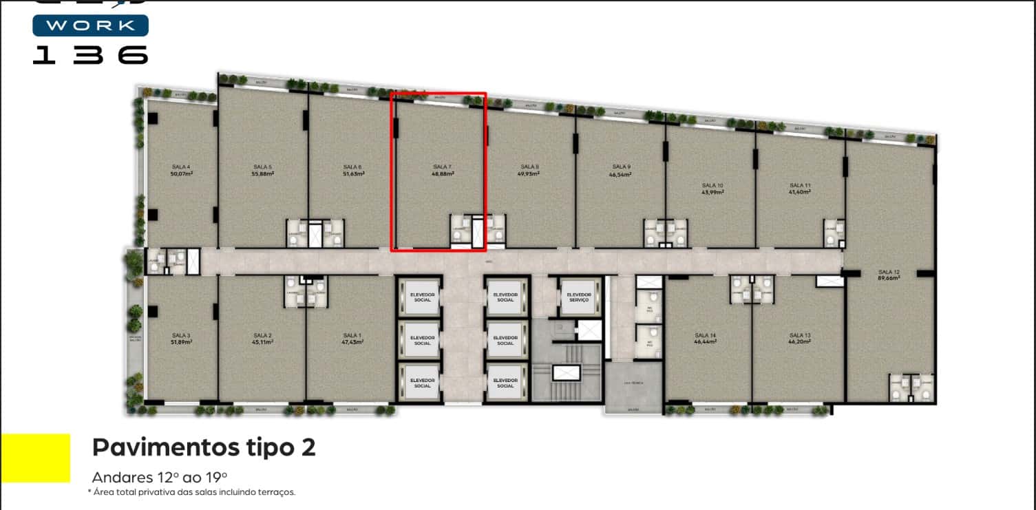 Ágio Sala Comercial Opus Geo 136 48m²