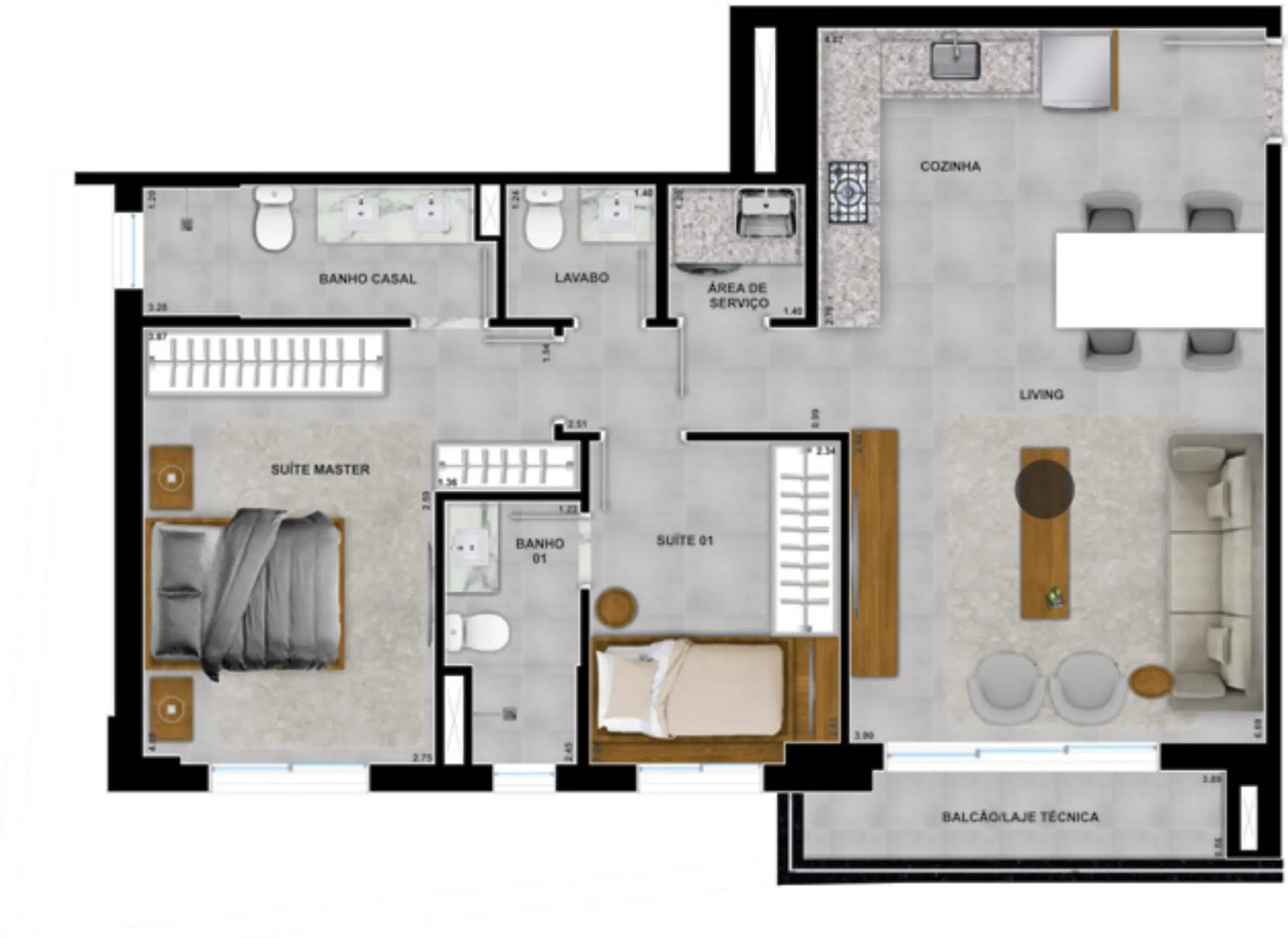 Ágio Apartamento Autoria By 69m²