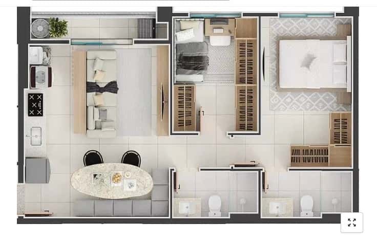 Apartamento Residencial Verde Maris 60m²