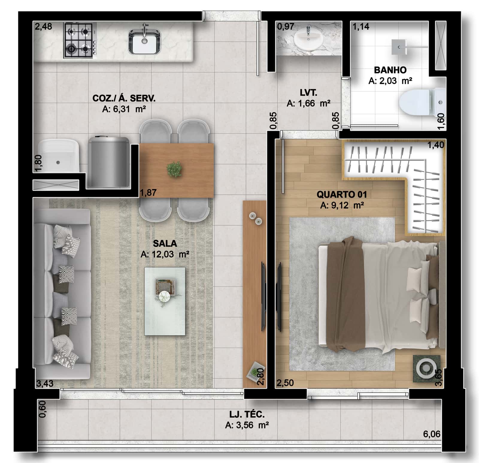 Studio Setor Marista 40m² - entrega dezembro 26