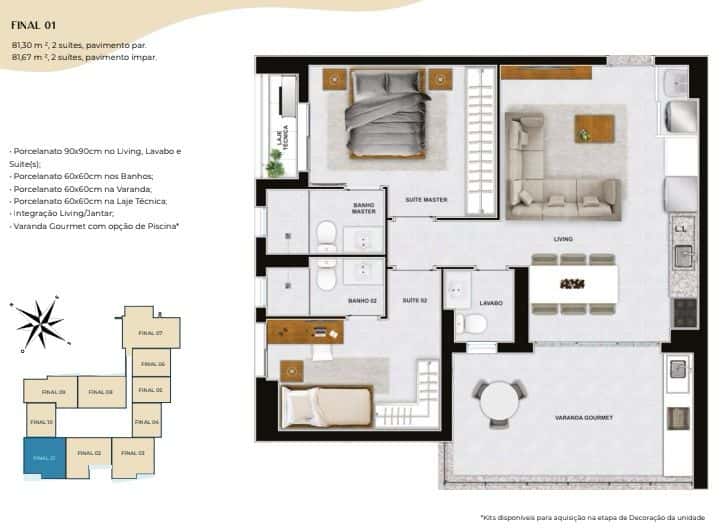Apartamento Azure Compact  86,67m²