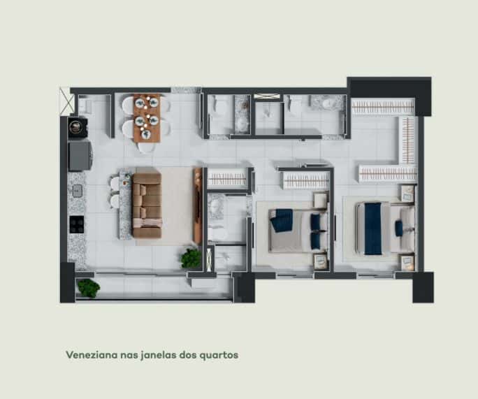 Apartamento Fr Jardim Areiao Jardim Goiás - 75m²