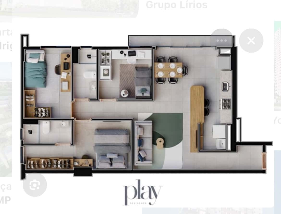 Condomínio Play Residence - 63,42m²