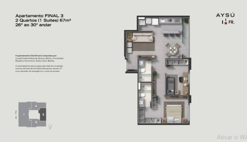 Ágio Apartamento Aysú 67m²