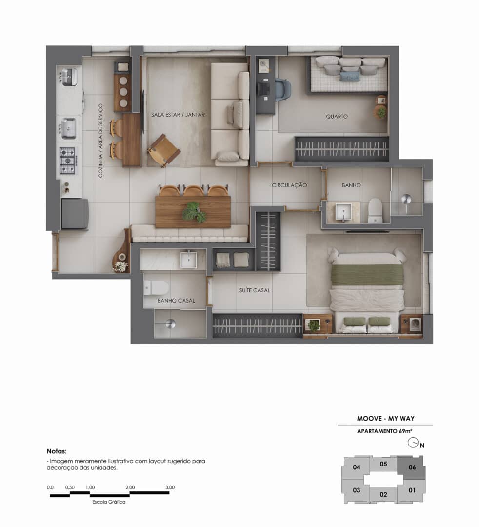 Ágio Apartamento Moove 69m²