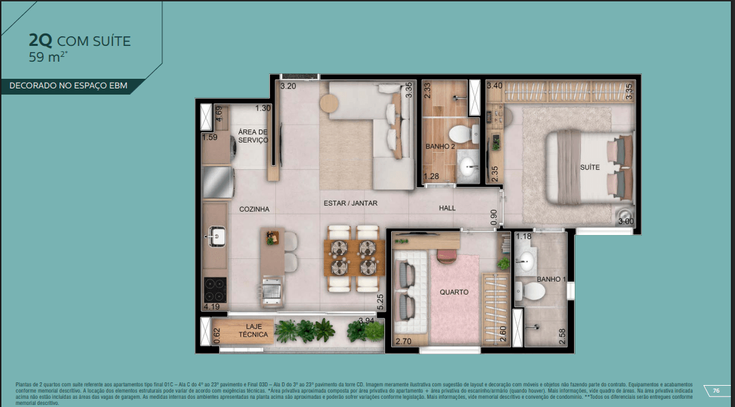 Apartamento Wish Trinta e Sete - Setor Bueno - 58,65m²