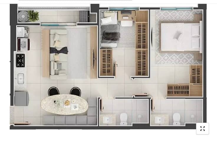 Apartamento Residencial Verde Maris 60m²