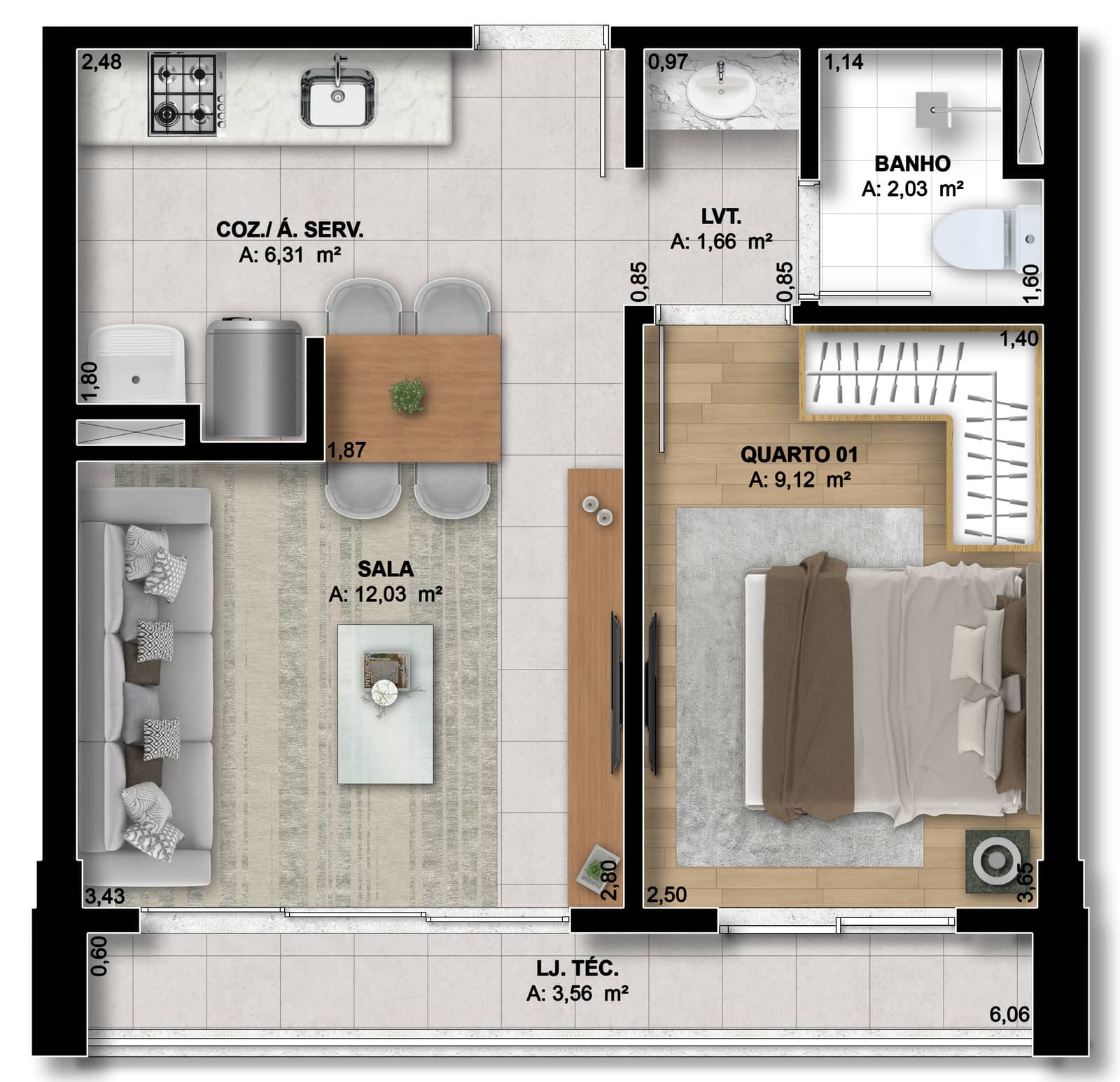 Studio Setor Marista 40m² - entrega dezembro 26