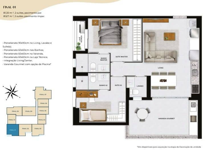 Apartamento Azure Compact  86,67m²