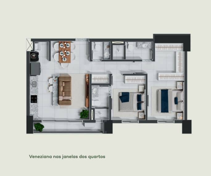 Apartamento Fr Jardim Areiao Jardim Goiás - 75m²