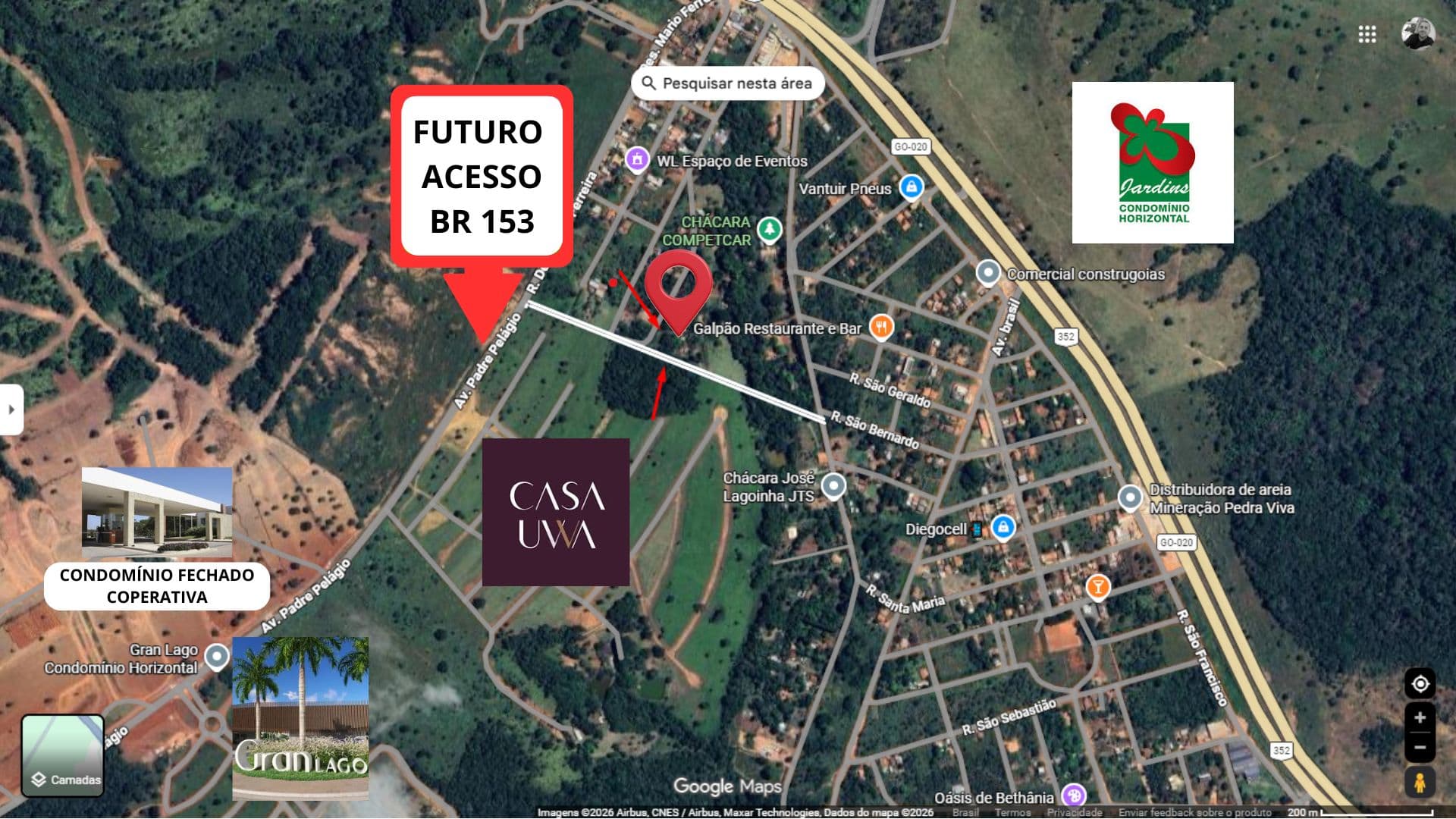 Lote na região da GO-020 Ao lado do Casa Uvva - 396,90m²