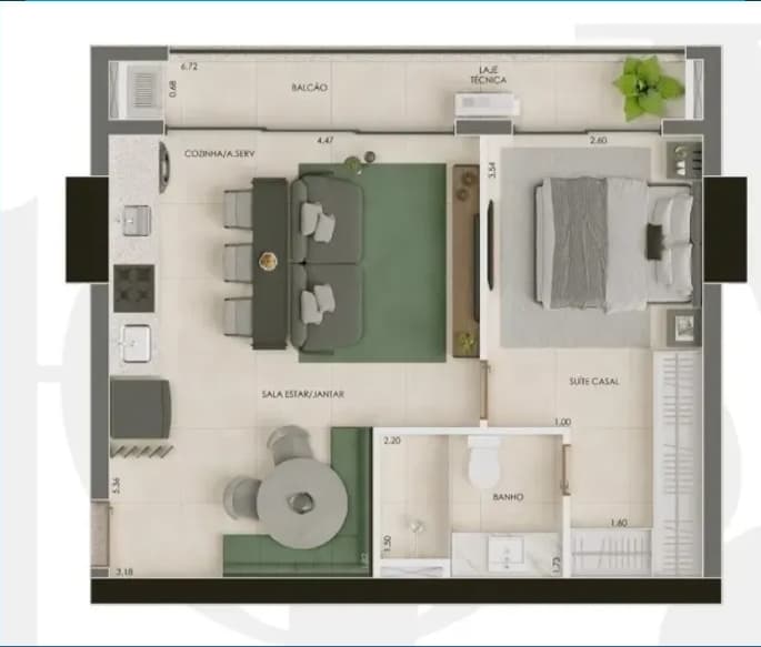 Flat Storya Casa Versátil 48m²