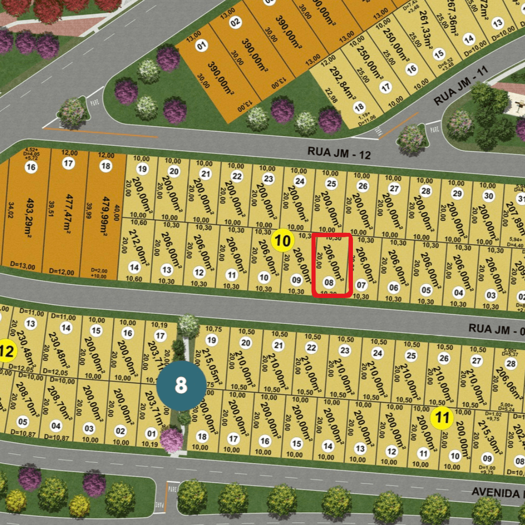 Lote Jardins Miami 206m² - Ágio