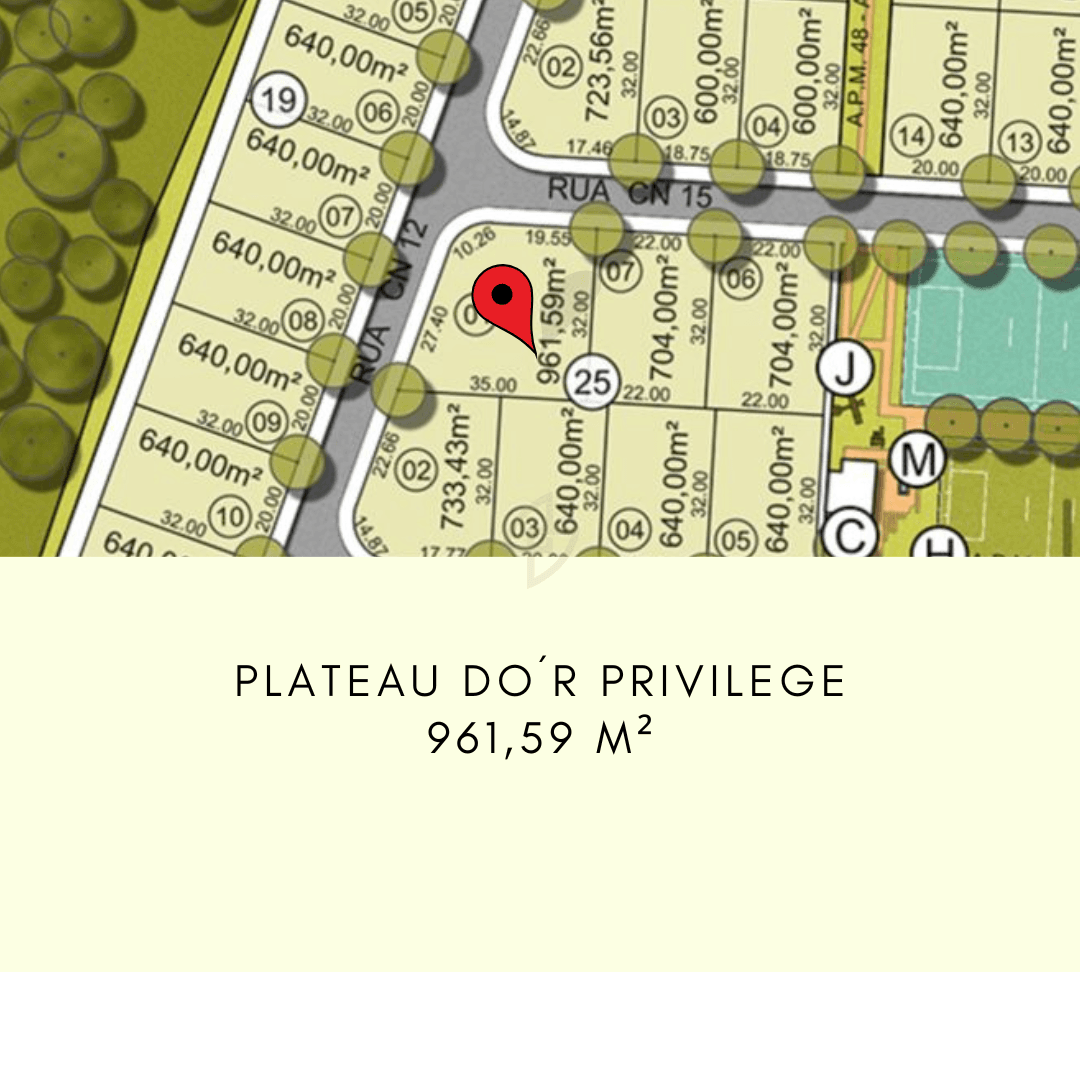 Lote Plateau Dor Privilege 961m²