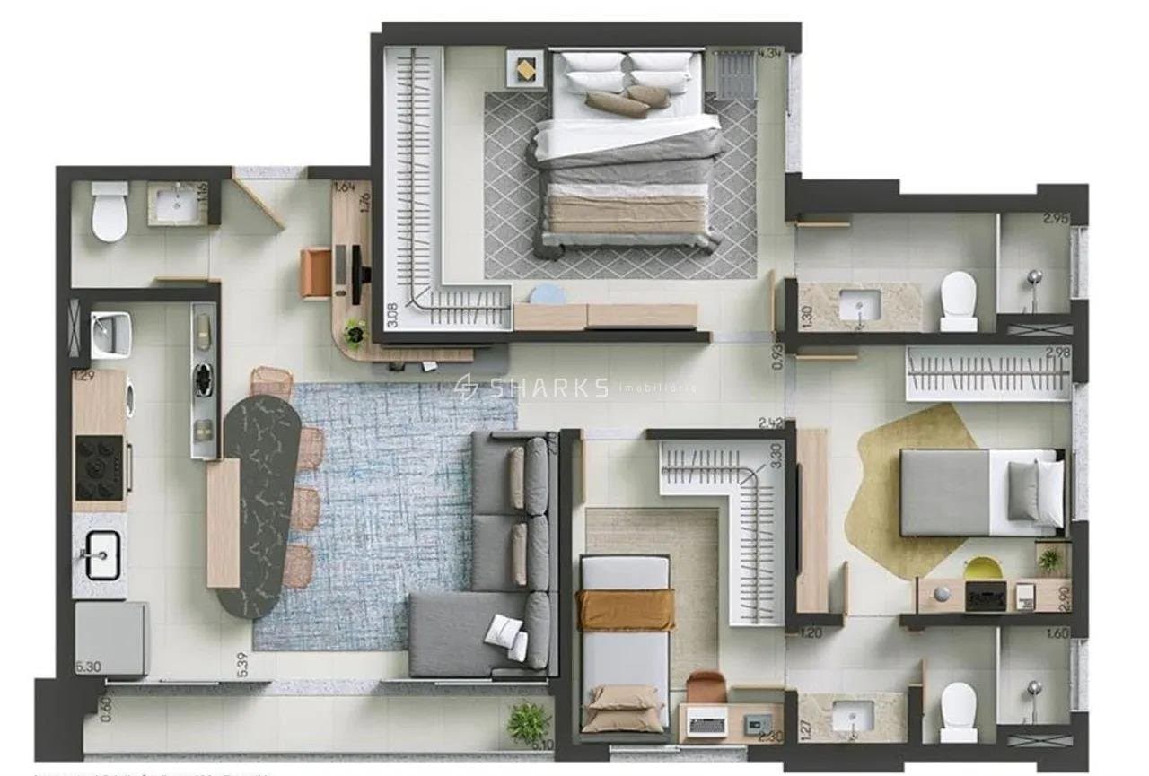 Ágio Apartamento Soft Pedro Ludovico 76m²