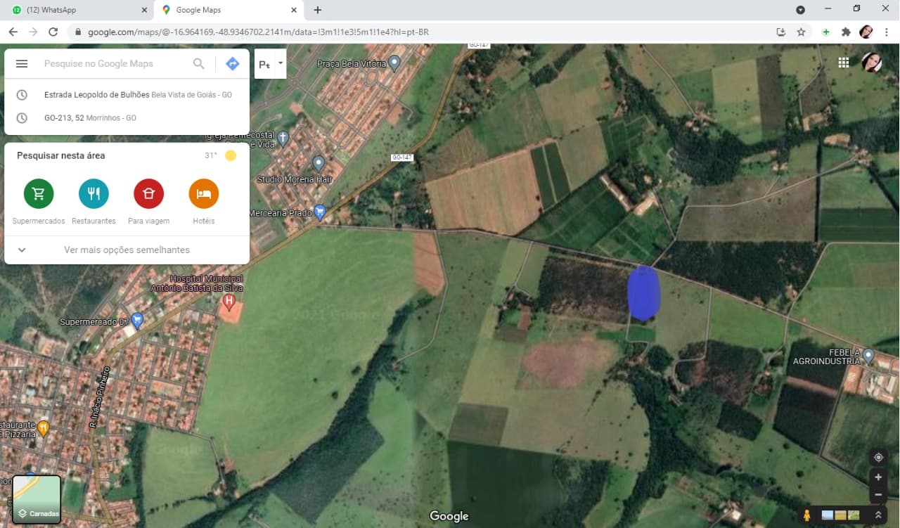 ÁREA RURAL À VENDA | BELA VISTA DE GOIÁS – GO  Fazenda Buritis