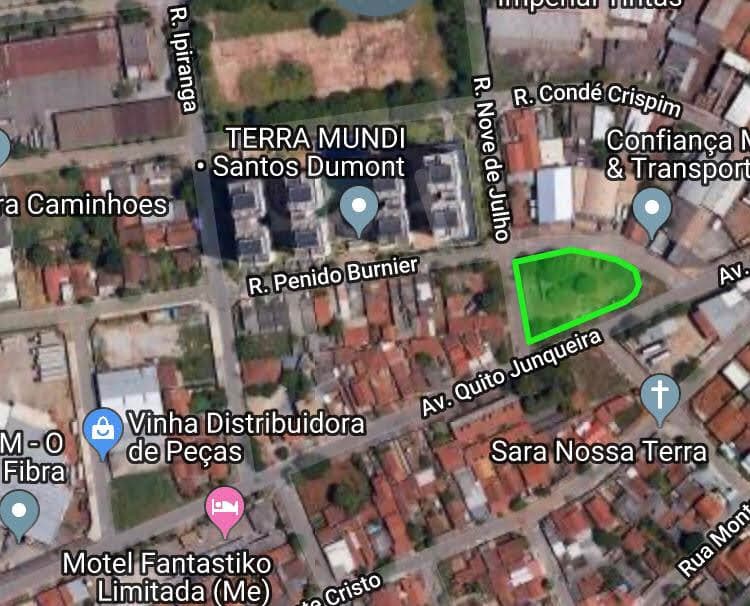 Área residencial atrás do Hugol com 2480 metros quadrados uma quadra inteira vista livre todos os lados