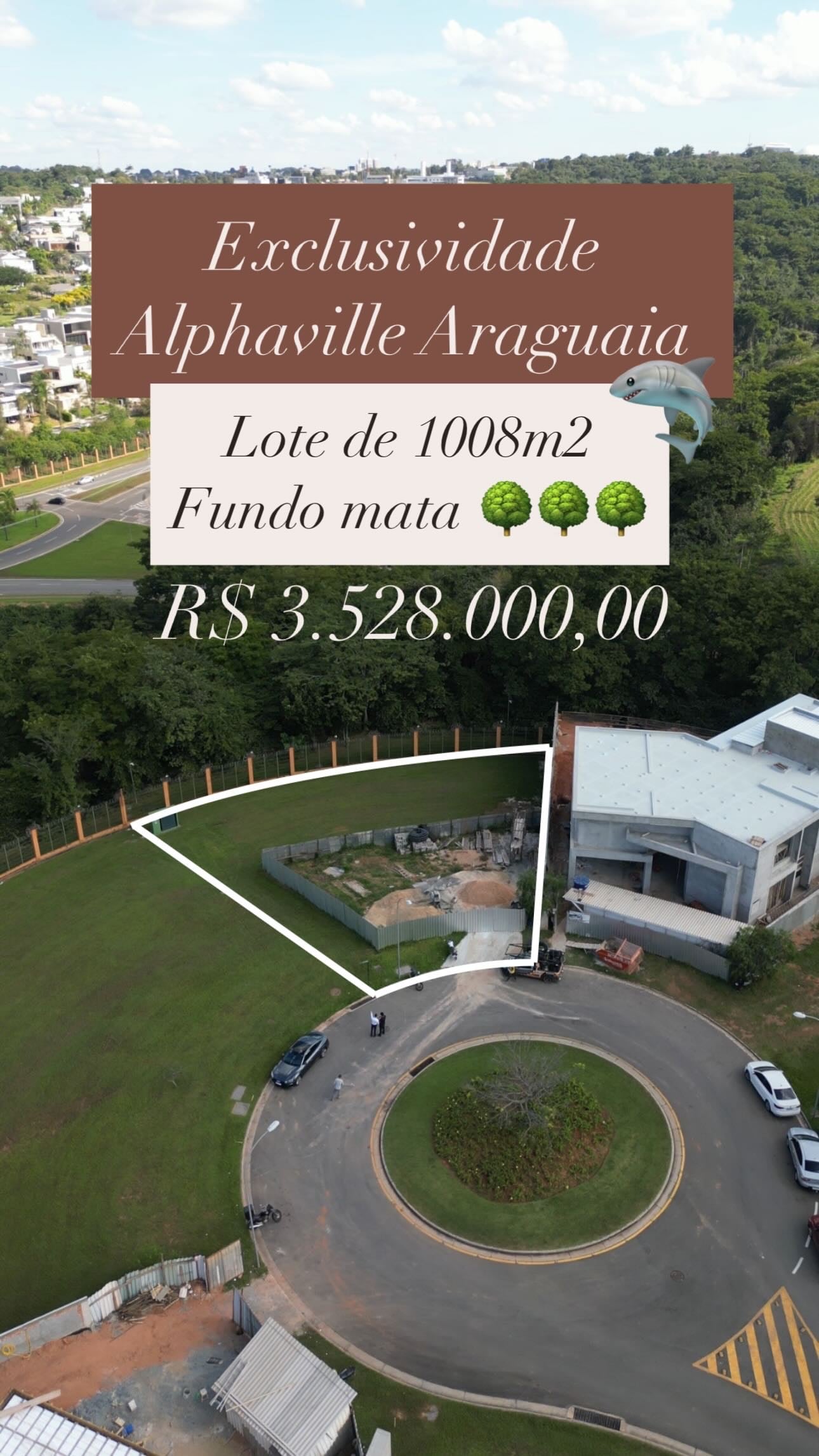 LOTE EM CONDOMINIO - ALPHAVILLE ARAGUAIA - 1008 M²