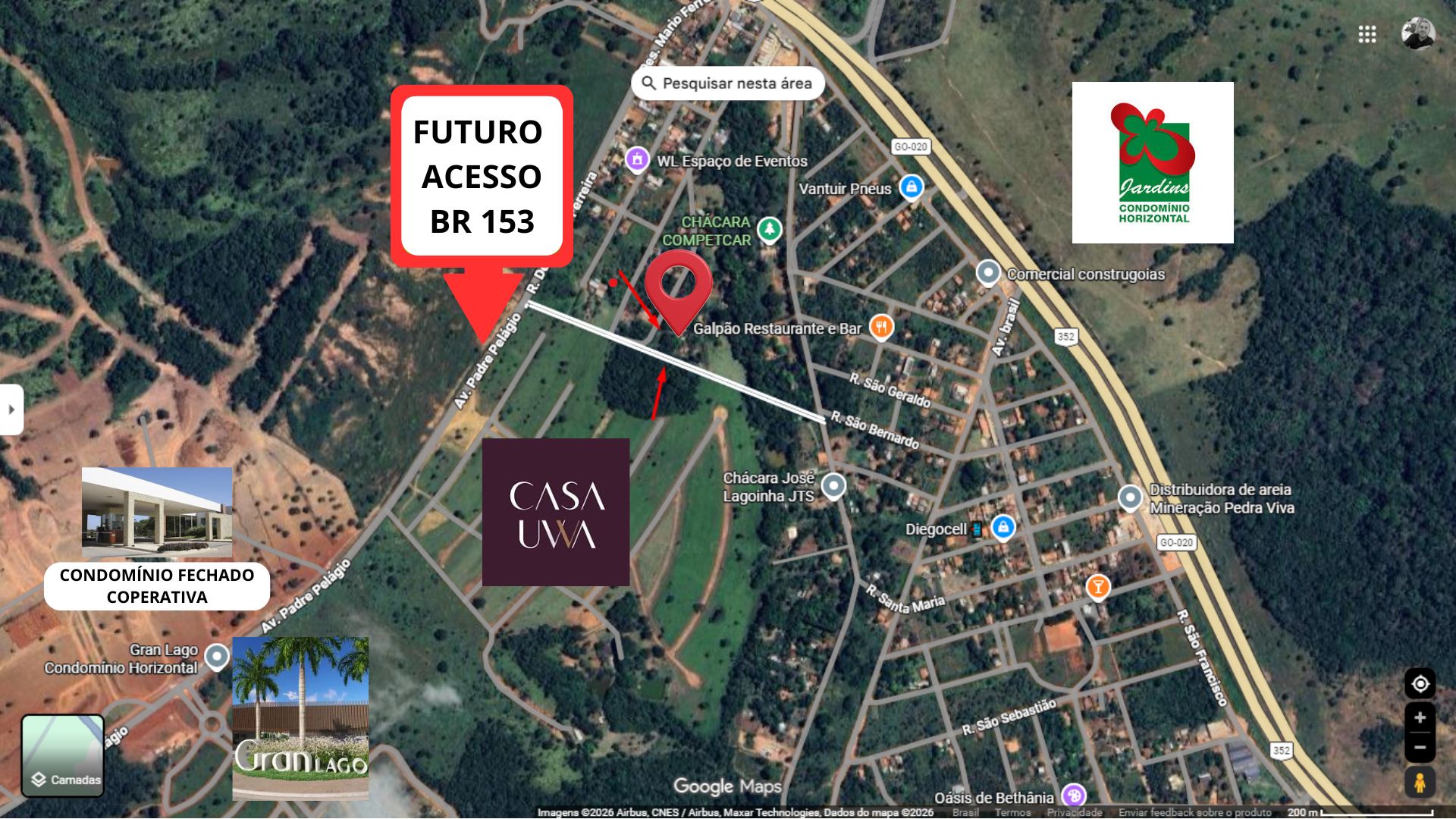 Lote na região da GO-020 Ao lado do Casa Uvva - 396,90m²