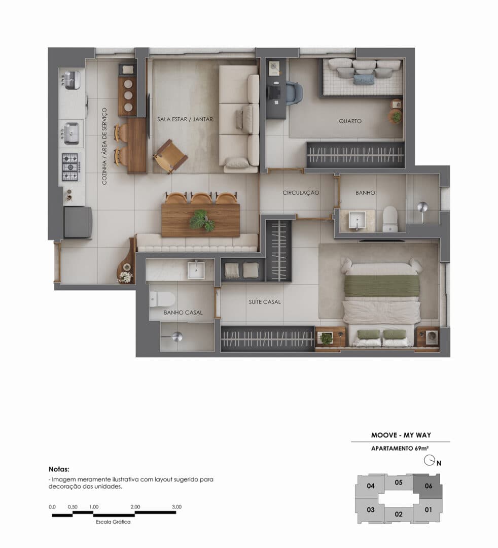 Ágio Apartamento Moove Brasal 69m²