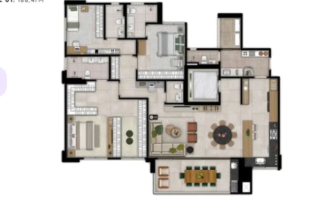 Apartamento Casa Brasileira 188m²