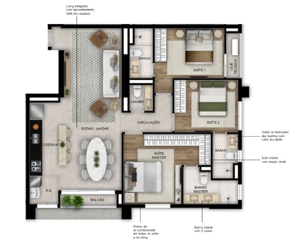 Apartamento Sync Cidade Opus 100m²