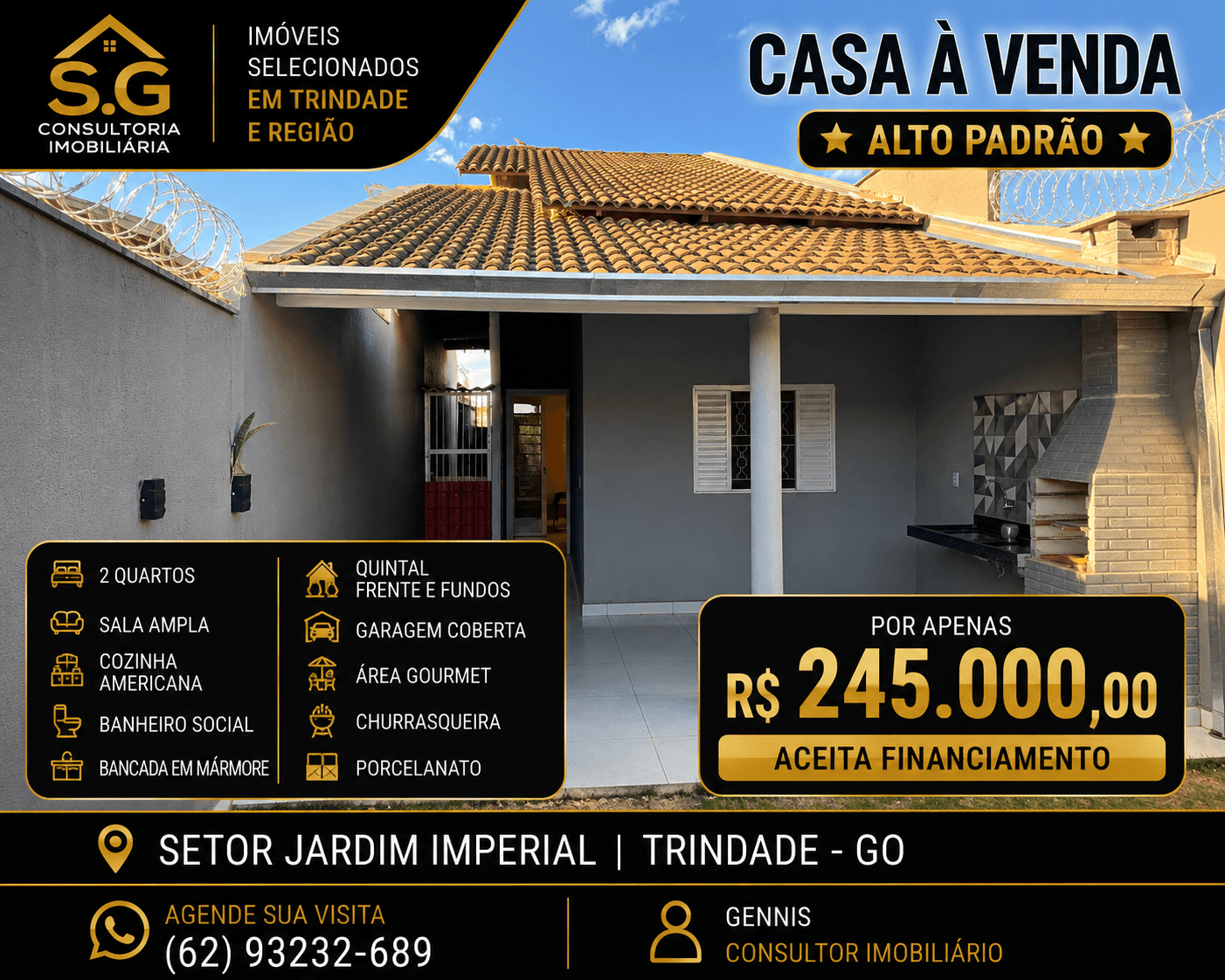 Casa Jardim Imperial Trindade 74m²