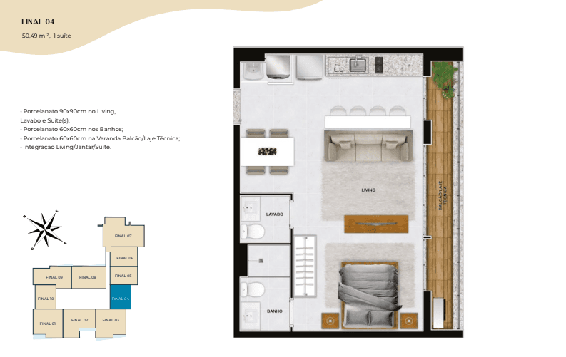 Apartamento Azure City 50m²