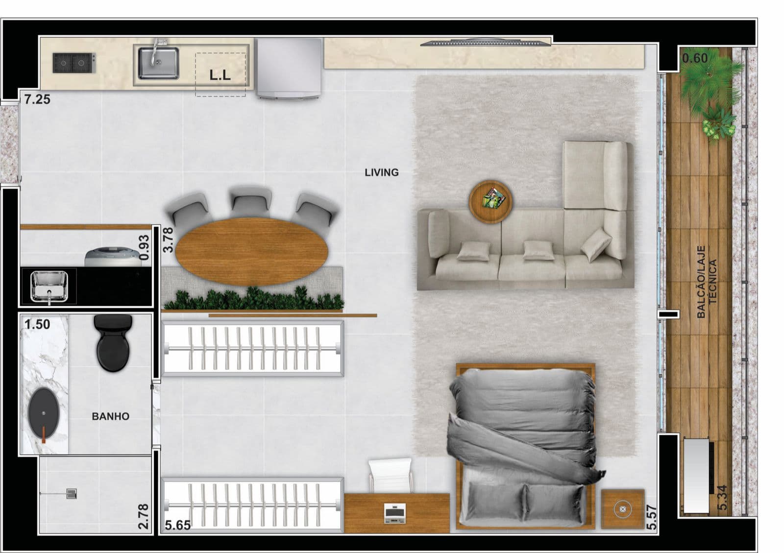 Apartamento Azure Compact Life 51,78m²