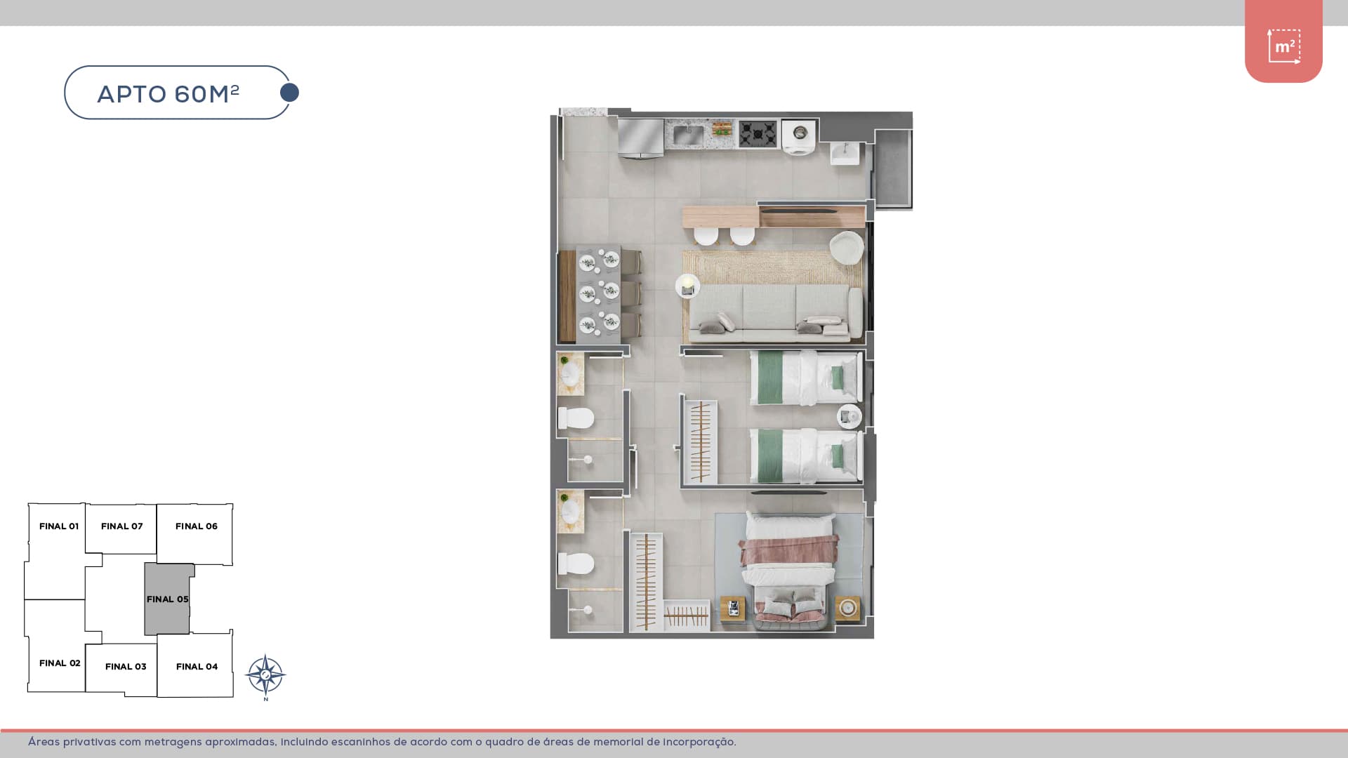 Apartamento Orby Flamboyant 60m²