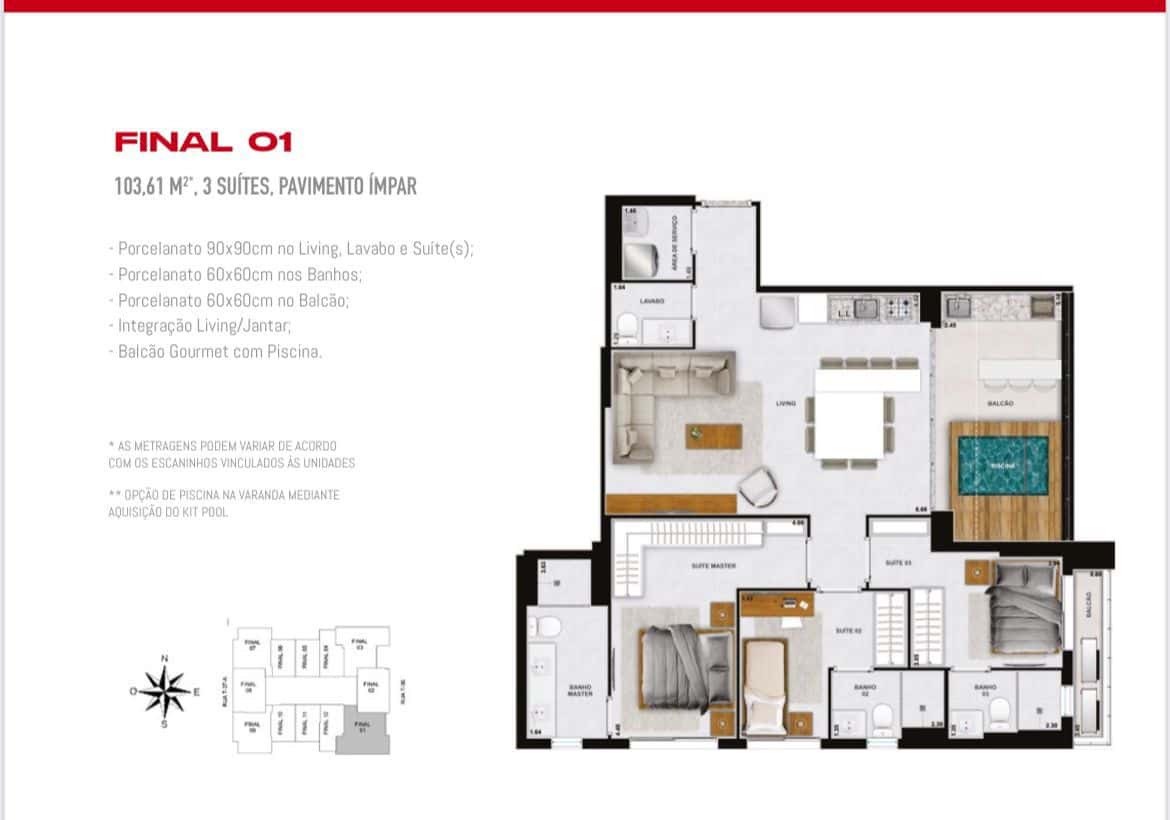 Apartamento no City Haut - 103m²