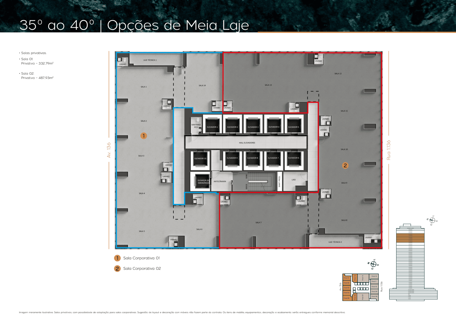 Salas Comerciais - LAJE - CITY CORPORATE - 820m²